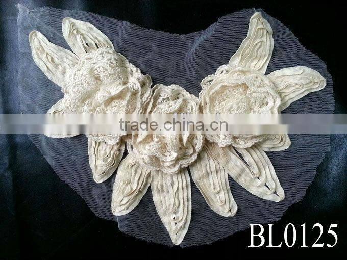 BL0132 black custom wholesale rhinestone beaded applique for garments accessories