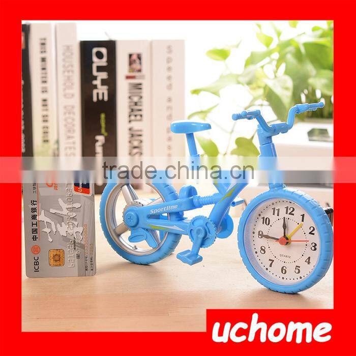 UCHOME Plastic Mini Cartoon Funny Creative Table Wake Up Bike Cycle Bicycle Alarm Clock
