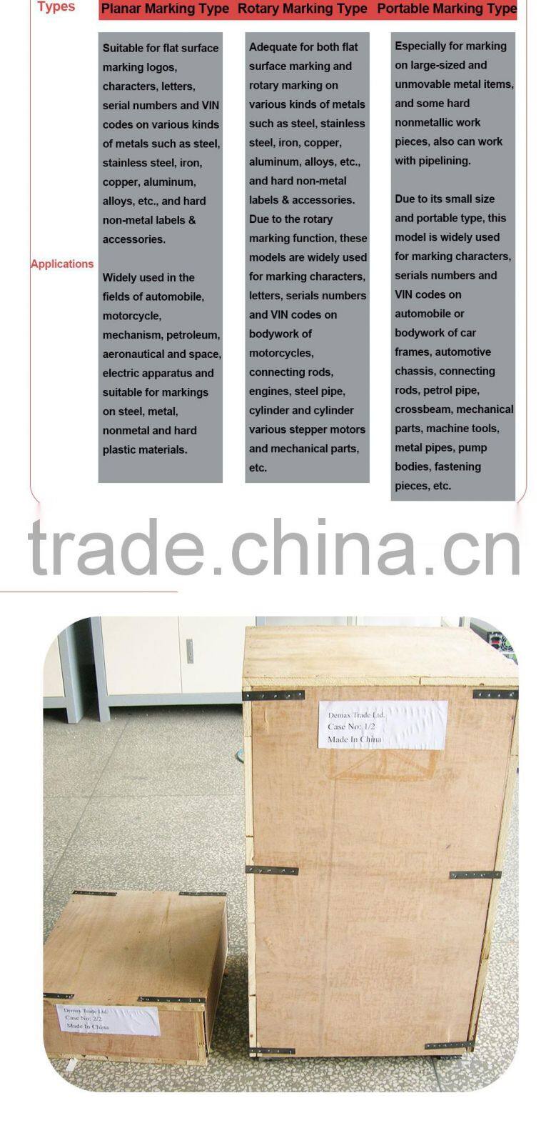 high accuracy aluminum number plate machine dot peen marking machine