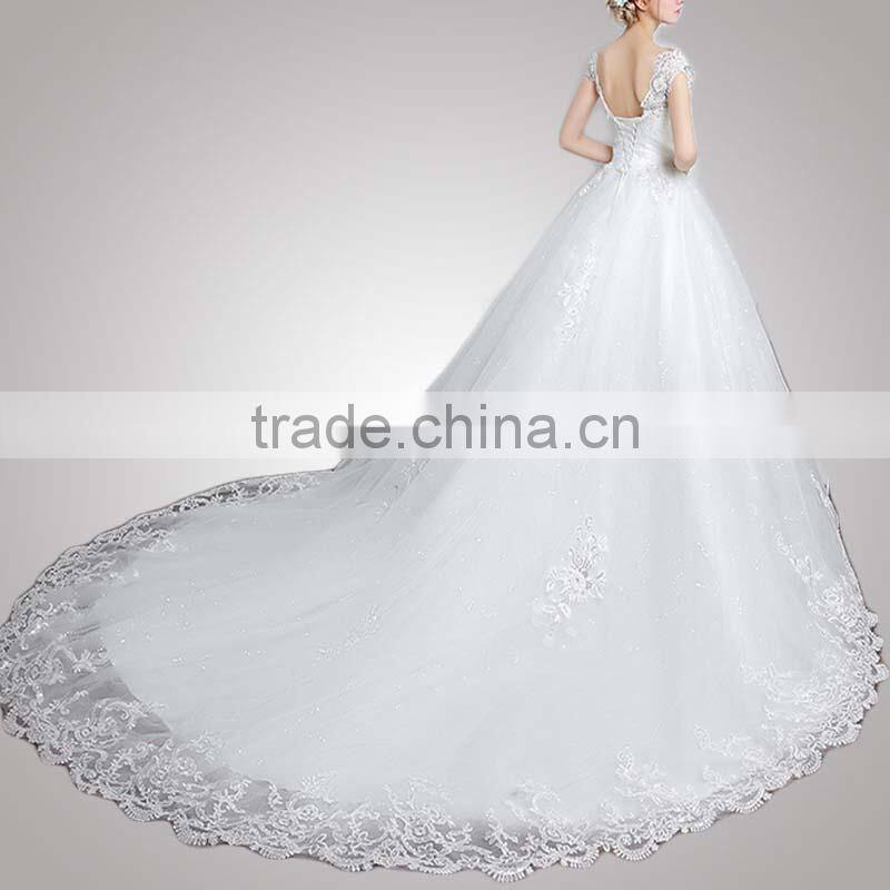 Stretchable Peter Pan Collar Luxury Of Bride Dress Reliable Supplier