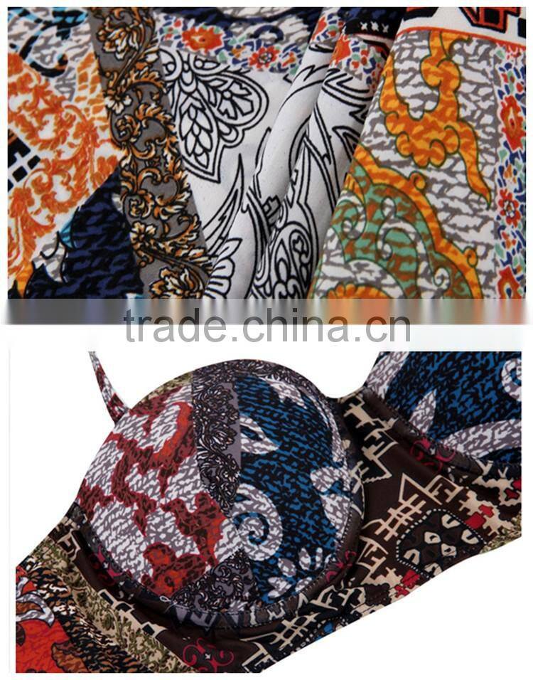 Three pieces bikini sets bohemia school girls beach wear