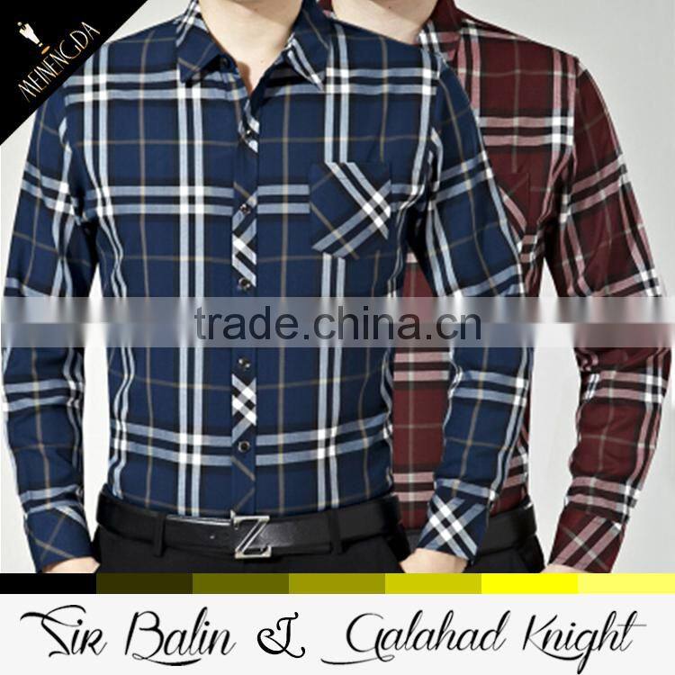 OEM service fashional design plaid casual 92% polyester 8% spandex mens shirt pocket style for t shirt manufacturer philippines