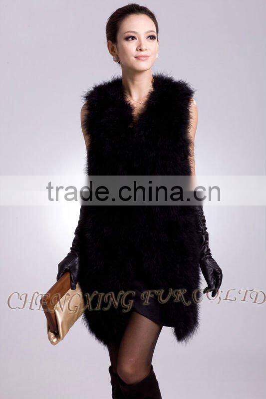 CX-G-B-137E Genuine Feather Dress Lady 's Vest
