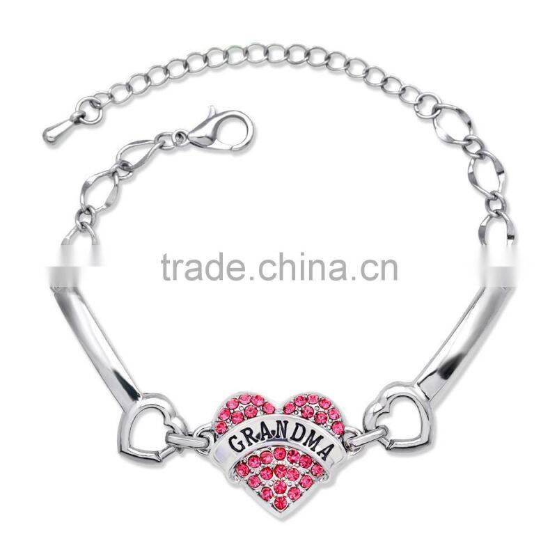 Free mould heart bracelet personal custom birthday heart bracelet lovely pink heart bracelet for young ladies