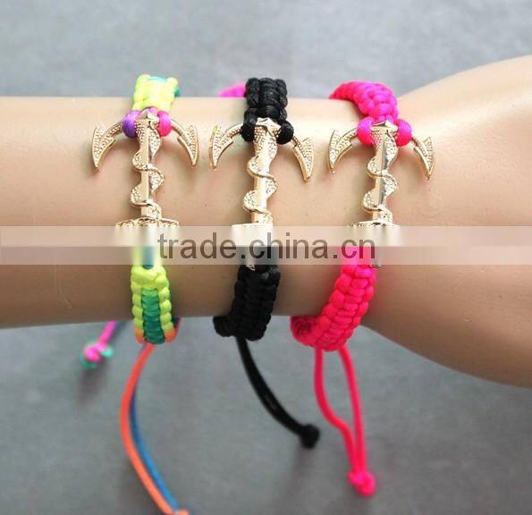 New design rainbow color string braided bracelets hand woven fabric cord bracelets friendship bracelets gifts