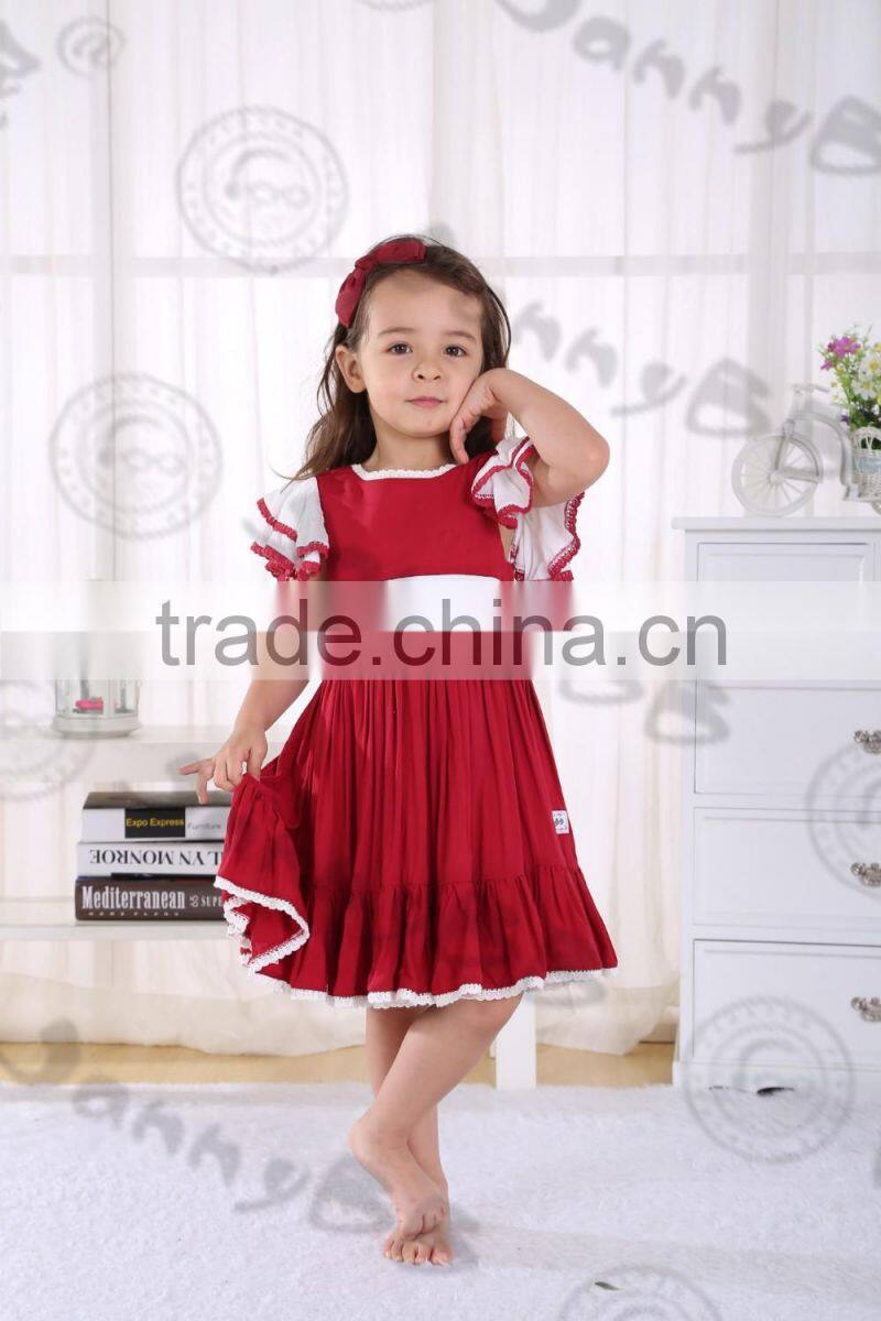 JannyBB Latestn 2017 Rose Applique Strips Jersey Wholesale Girls Shirt