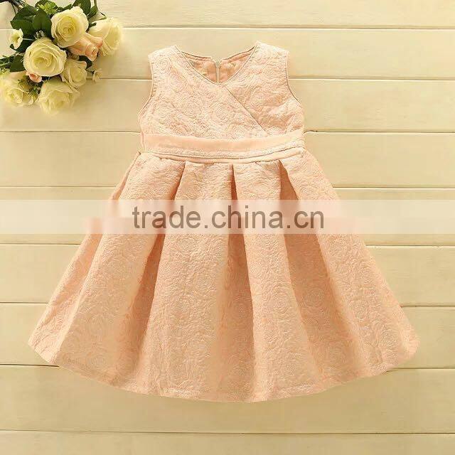 2017 kids beautiful model frock design girls winter vest dress for infants European Style Autumn Children's baby Party Dress