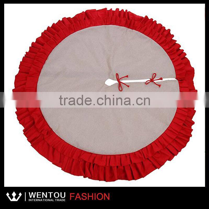 Double Ruffle Burlap Christmas Tree Skirt