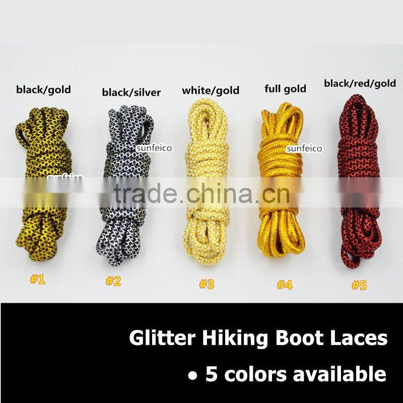 Custom Novelty Round Metallic Gold Bling Rainbow Glitter Shoelace~Fully Gloden Sneakers Laces~Retail Packaging~Amazon Supplier