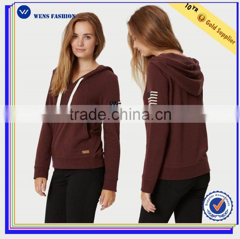 Costume women sweatshirt and custom sleeveless hoodie plain girls hoodies