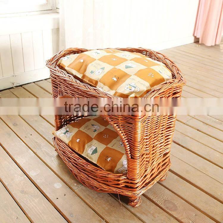 R1902H outdoor indoor durable willow woven pet dog house wicker cat house