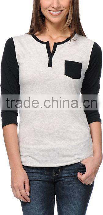 OEM Hot Selling Custom Womens Baseball Tee Shirt Wholesale