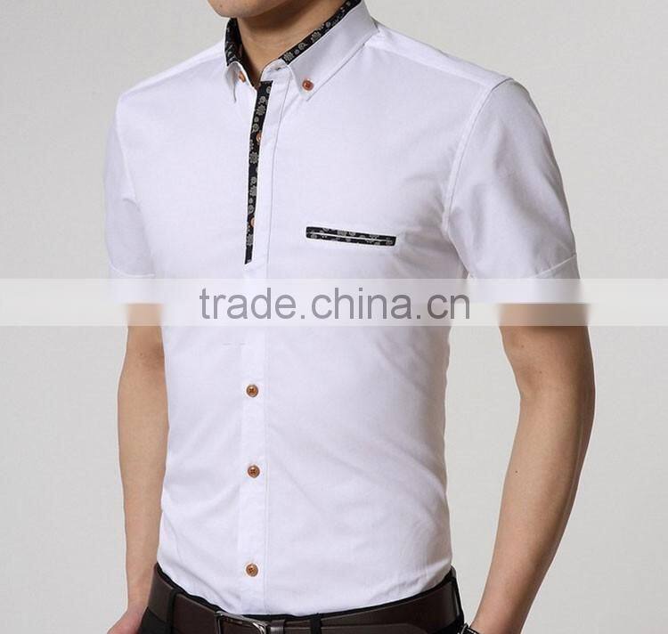 Slim Fit Plain White Men100% Cotton Shirts