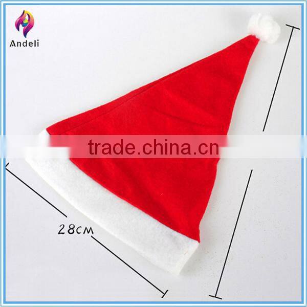 Christmas Felt Santa Claus Hat With White Trim & Bobble