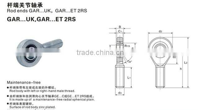 GAR10-UK/SA10C rod end ball joint bearing for hydraulic cylinder