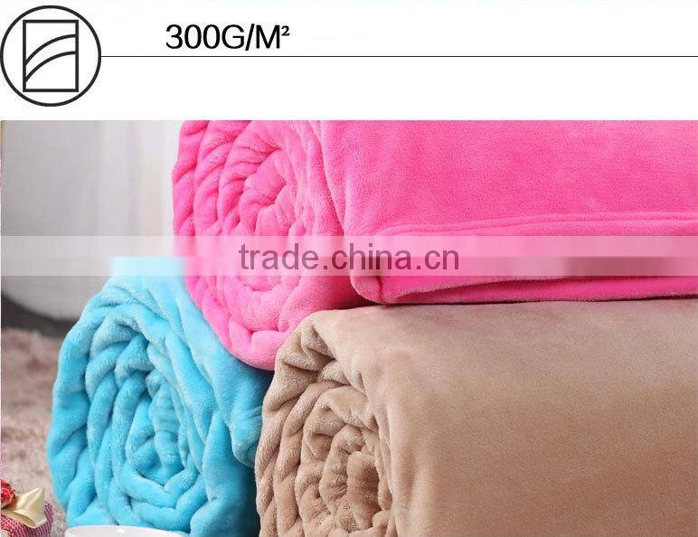2015 Hot Sale Fabric China Factory Wholesale Throw Bedding Set 100% Polyester Solid Coral Fleece Blanket