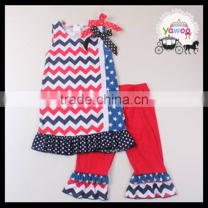 2016 new designs elastic waist red stripe baby girls shorts 4th of july icing shorts kids independence day wear