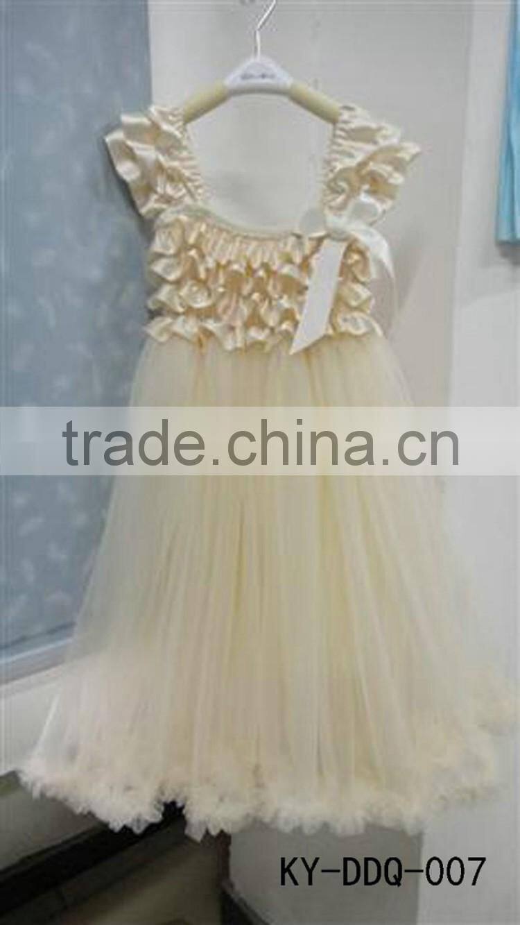 High quality wholesale Upscale girls princess dress,ruffle cute dress,veil baby girls highest dress MC6030201