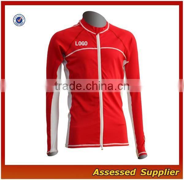 Red Sun Protective Wholesale/Sportswear Manufacturer Women Long Sleeve Rush Guard/---AMY164287