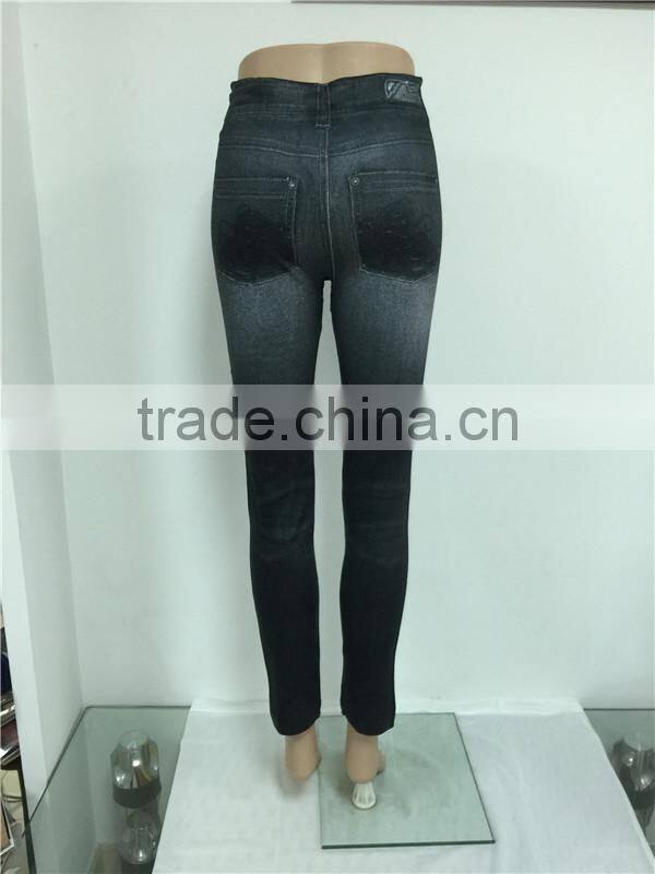 Women Lady's Black Resemble Jeans jeggings pants