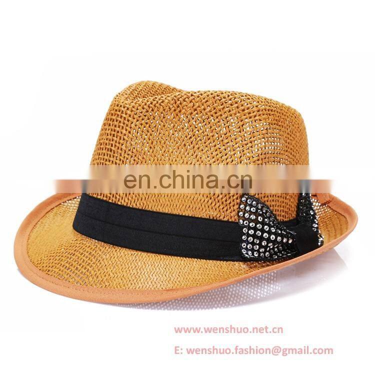 Wholesale ladies Fedora Hat With Bowknot Ribbon