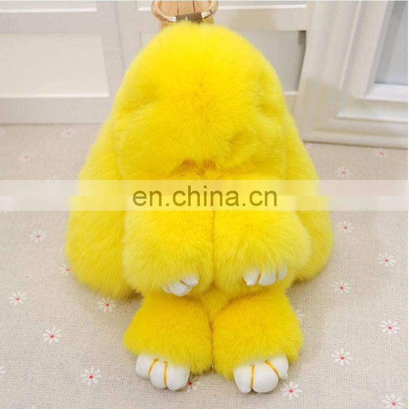 Cute real rex rabbit fur Copenhagen rabbit bag charm for decoration