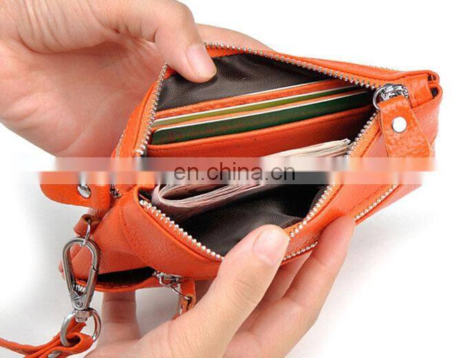 Hot selling multi-function pu leather card keychain holder purse wallet