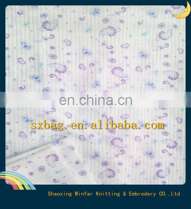shaoxing textile T/C drop needle printed knitting polyester cotton interlock fabric