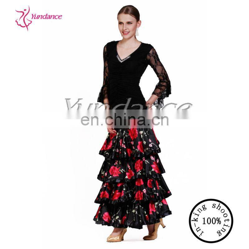 AB023 2014 NEW Arrival ! Professional Modern Ballroom Skirt