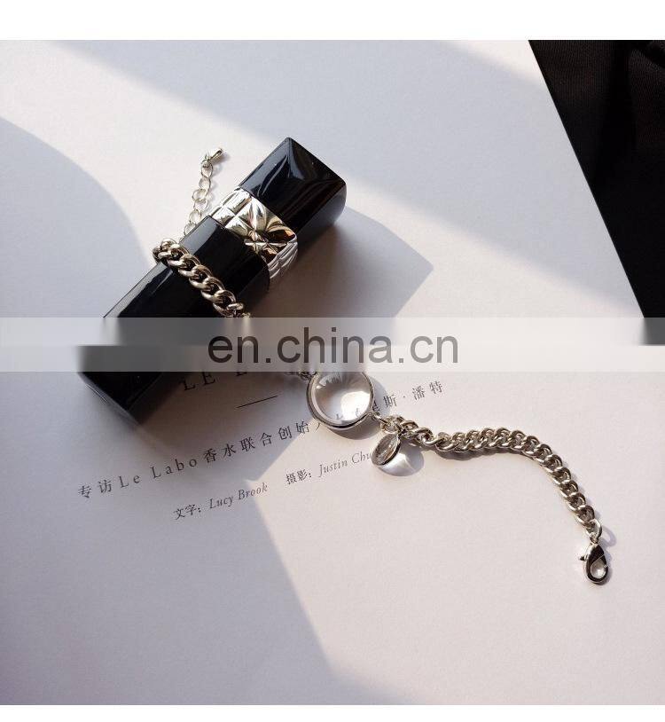 Water Drop Bracelet Simple Transparent Disk Glossy Glass Bead Bracelet