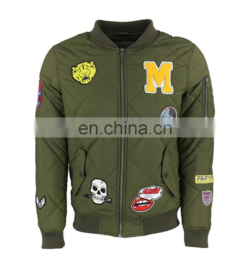 high quality soft shell men winter jacket with custom patches jacket