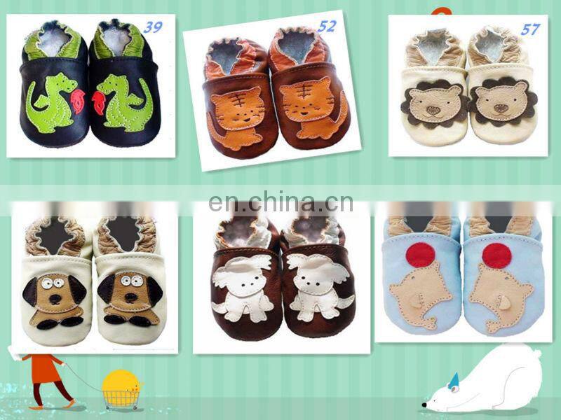 Newborn Baby Shoes Cow Leather Soft Sole Loafers Hot Pink Cherry Pattern