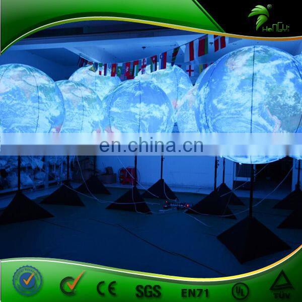 Superior Quality Tripod Stand Led Earth Inflatable Light Balloon , Decoration Outdoor Inflatable Stand Balloon