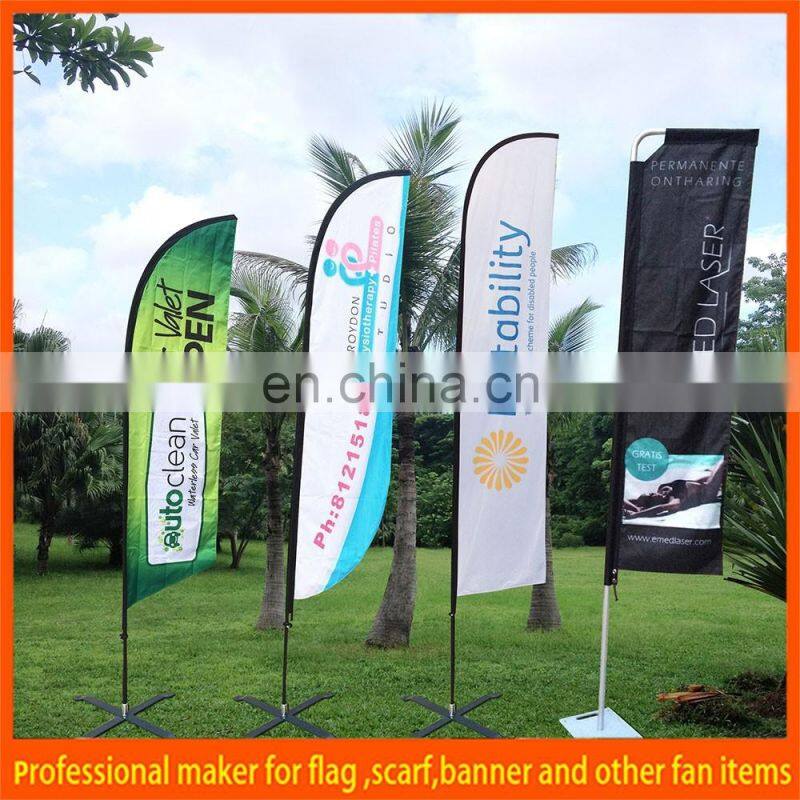 polyester beach flag for promo and advertising