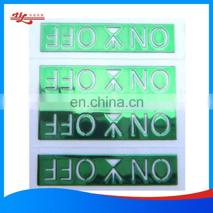 custom thin metal sticker logo with transfer film