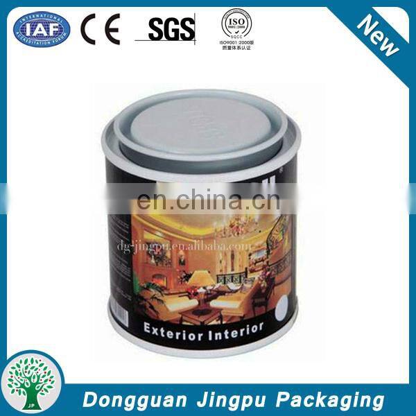 Customized round clear paint can with tin lid