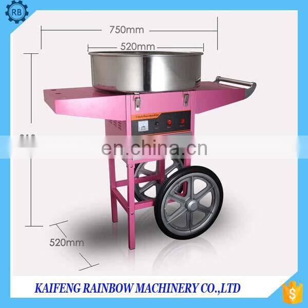 Hot selling Commercial gas cotton candy floss machine with cart