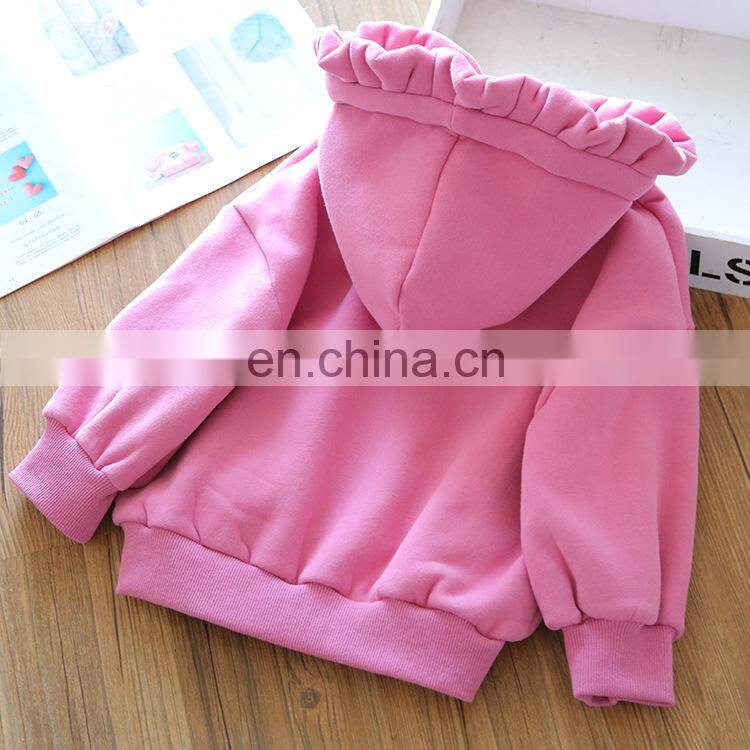 Solid color blank girls hoodie winter fleece girls kids hoodie Thicken Terry Hoodie on Sale Velvet Hoodie
