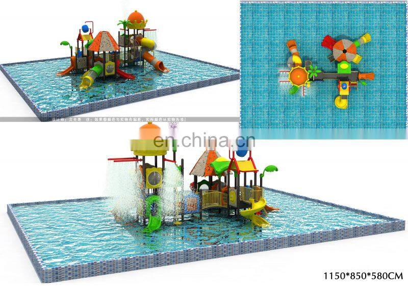 Fiberglass swimming pool water park slides ,small water house toys