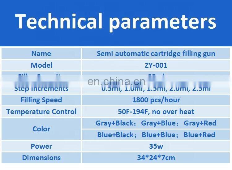 Semi-automatic gun filling machine fiftyshot for oil