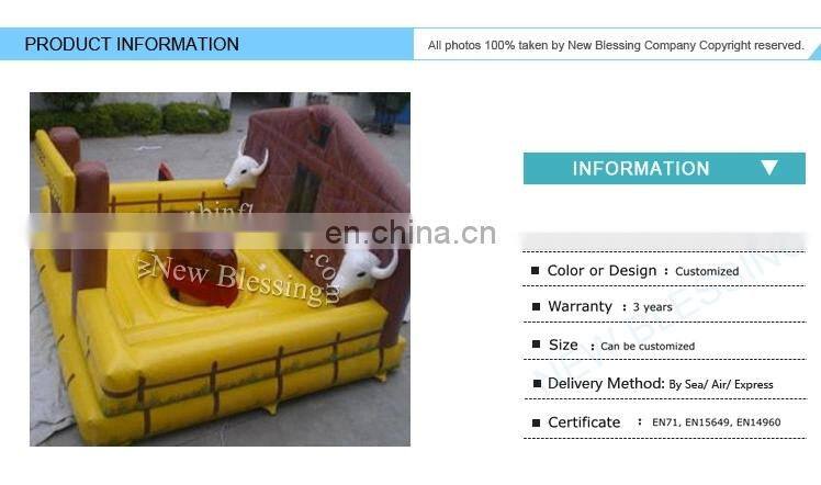Outdoor Sport Games Mechanical Inflatable Rodeo Bull, Inflatable Bull Riding Machine
