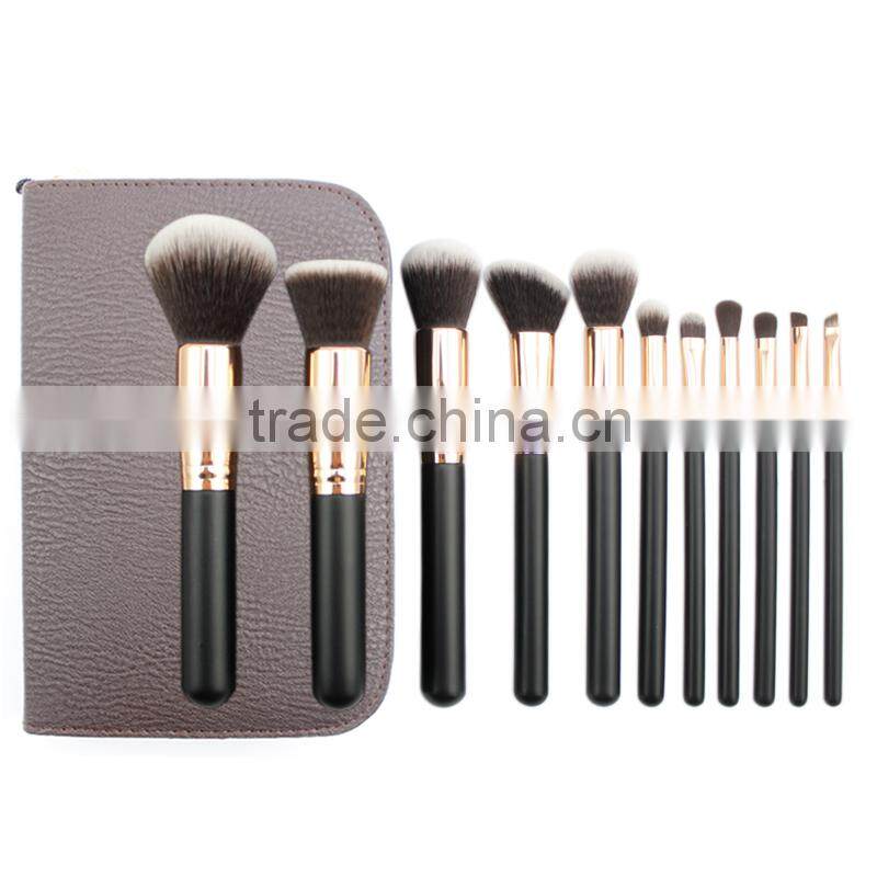Golden Brush Custom Logo Makeup Cosmetics Brush Set 11 Pieces