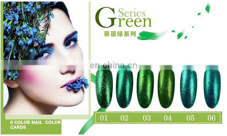 New light elegance manicure Soak Off Q.S Laiyin Green Purity glitter private label UV/LED Nail Gel Polish