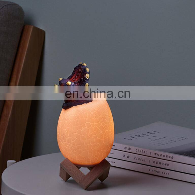 2020 Amazon hot seller kids toy Creative desk lamp3D Dinosaur Egg Night Light with USB Rechargeable