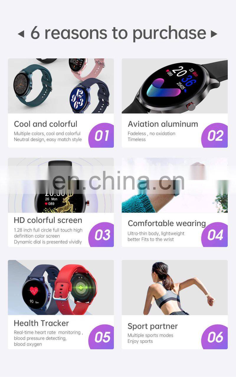 LW29 Women Men Smart Watch Message Reminder Sleep Monitoring Music Player Exercise Heart Rate Smart Watch Round Shape