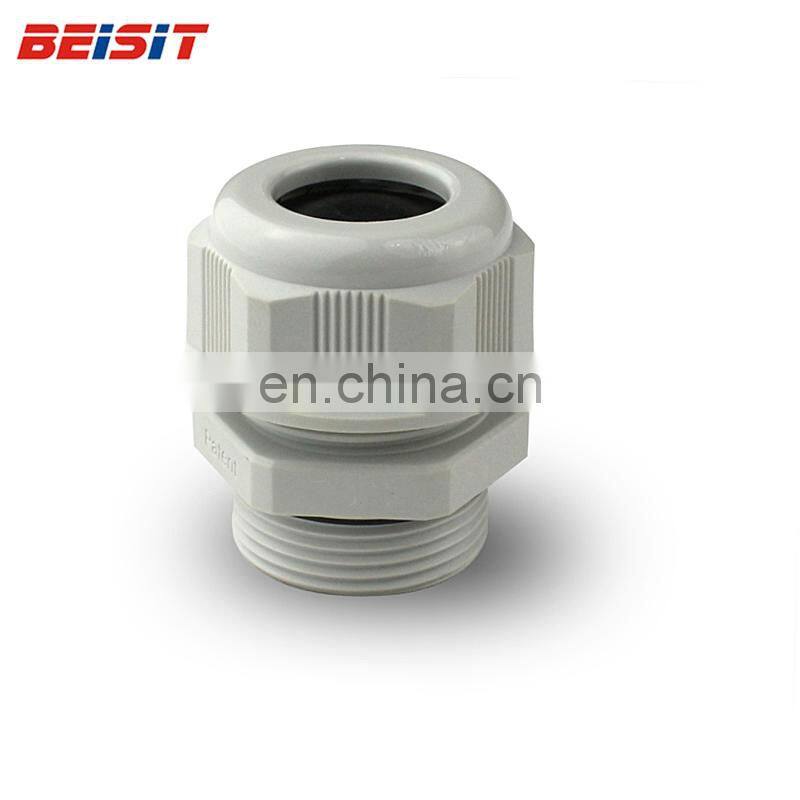 China Manufacturer Beisit Nylon Liquid Tight Cable Gland Connector Cord Grips Metric Long Thread Type
