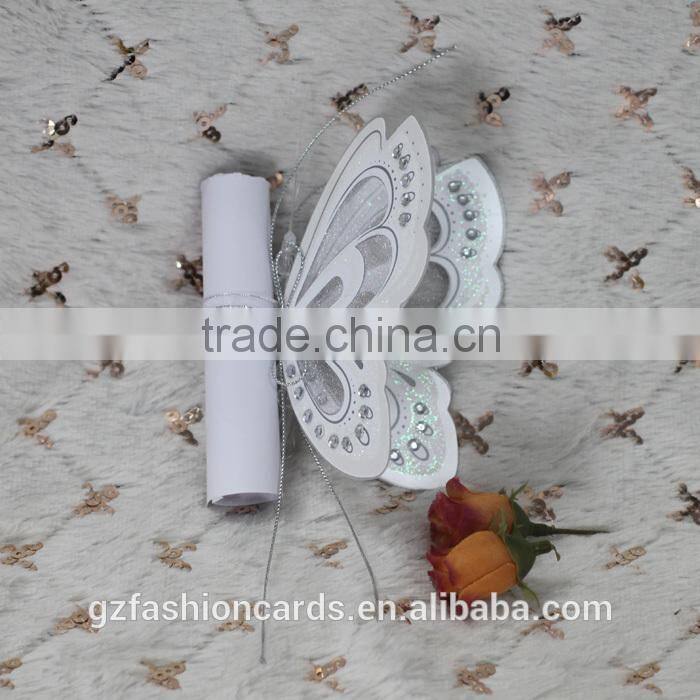 2014 Unique Luxury Butterfly Wedding Card