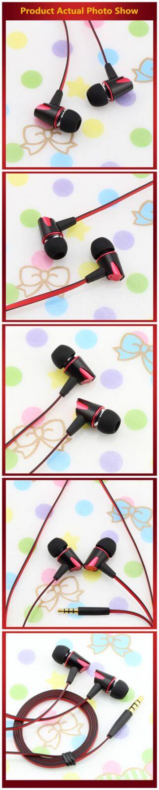 popular red rohs earbuds special flat cable earphone mobile headphone