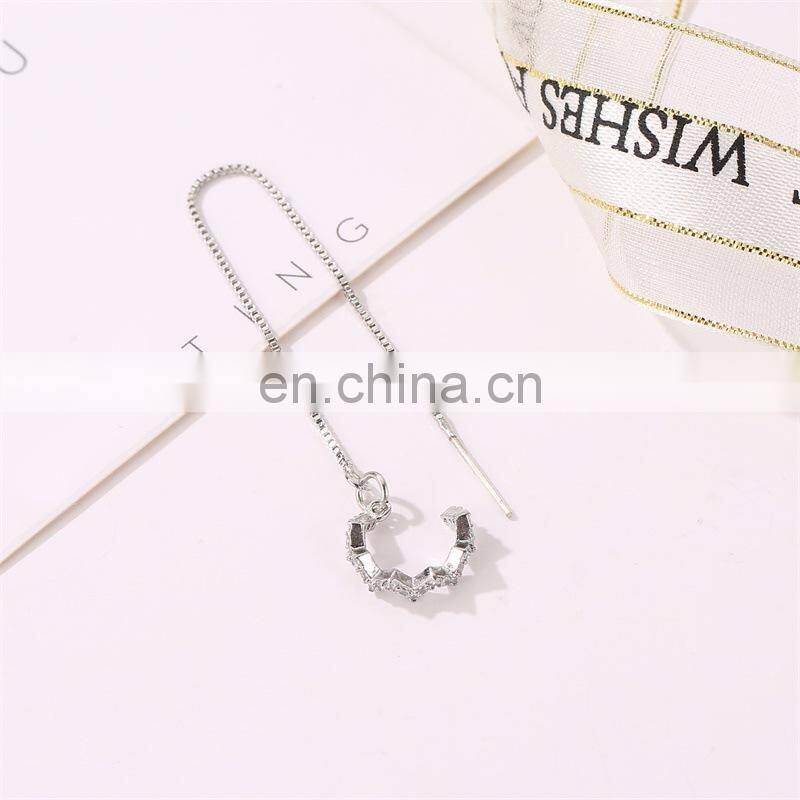 1PC Ear Clip Long Tassel Earrings for Women 2021 Zircon Ear Cuff Earring Ear Line Fashion Jewelry Gift