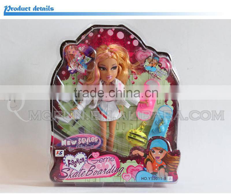 Mini Qute 30 cm kawaii big eyes beautiful America Latex kid fashion Plastic doll educational toy with accessories NO.YS2011-8D